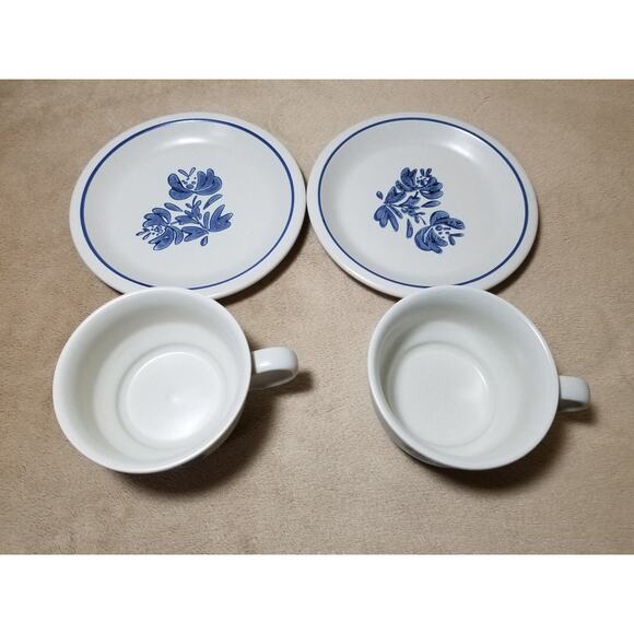 Pfaltzgraff Yorktowne Teacup Saucer Creamer Dip Bowl USA Dinnerware Vintage - Picture 3 of 10